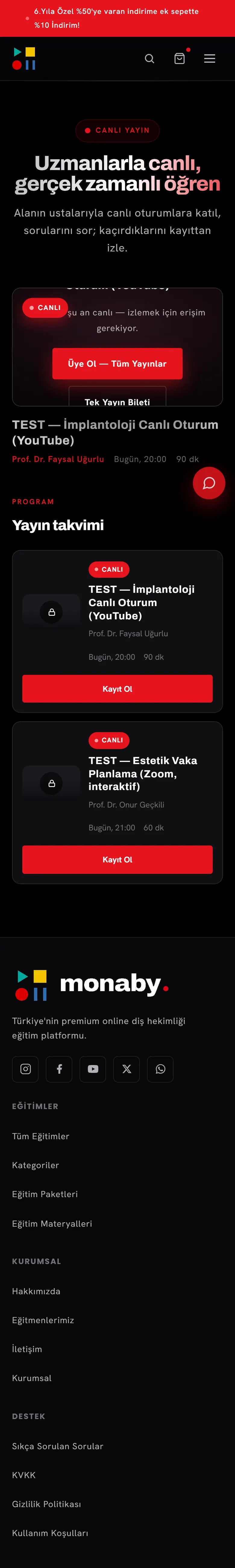 Monaby mobil — Canlı yayın