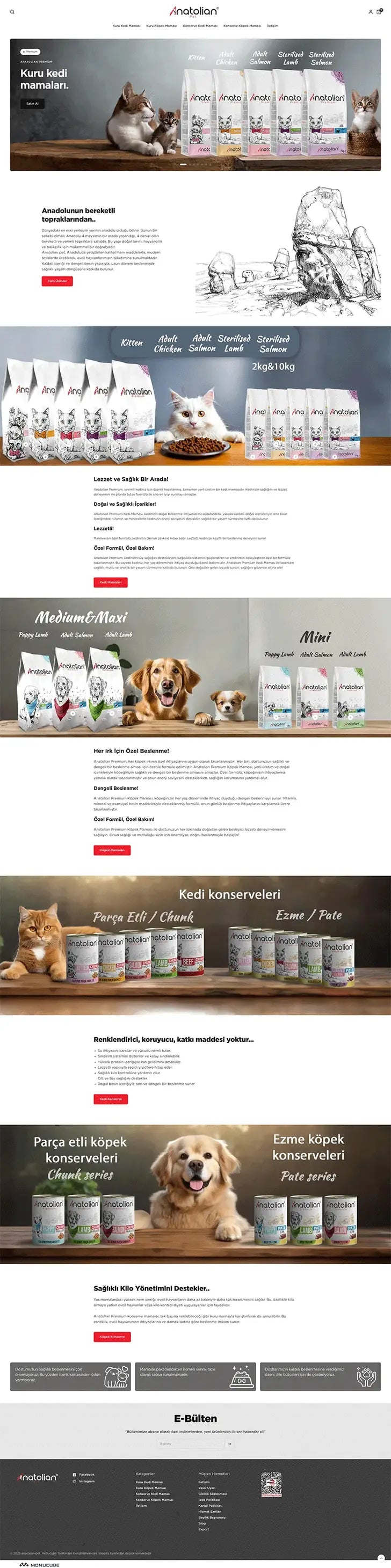 Anatolian Pet Shopify mağazası